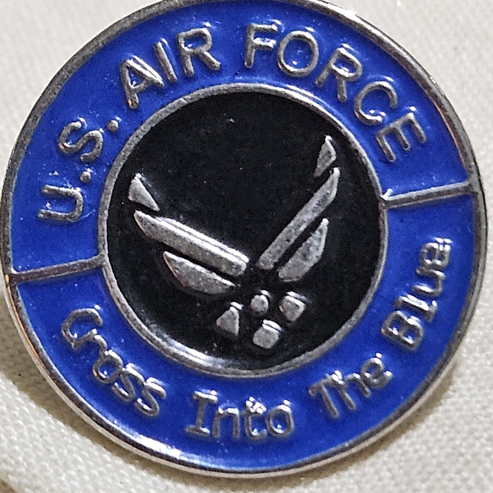 U.S. Air Force Logo and the Motto "Cross Into The Blue Lapel Pin - Picture 2 of 4